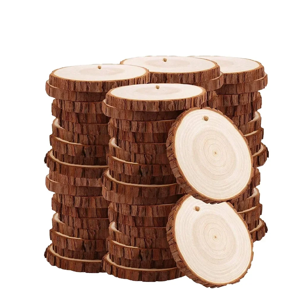 ilauke Fette di Legno Naturale,Set di 16 Dischi in Legno Naturale 9