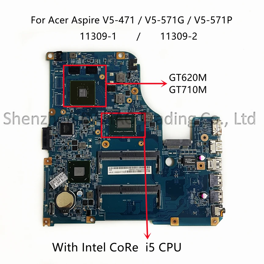

11309-1 11309-2 For Acer V5-471 V5-471G V5-571G V5-571P Laptop Motherboard With i5 CPU GT710M/620M Video Card 100% Fully Tested