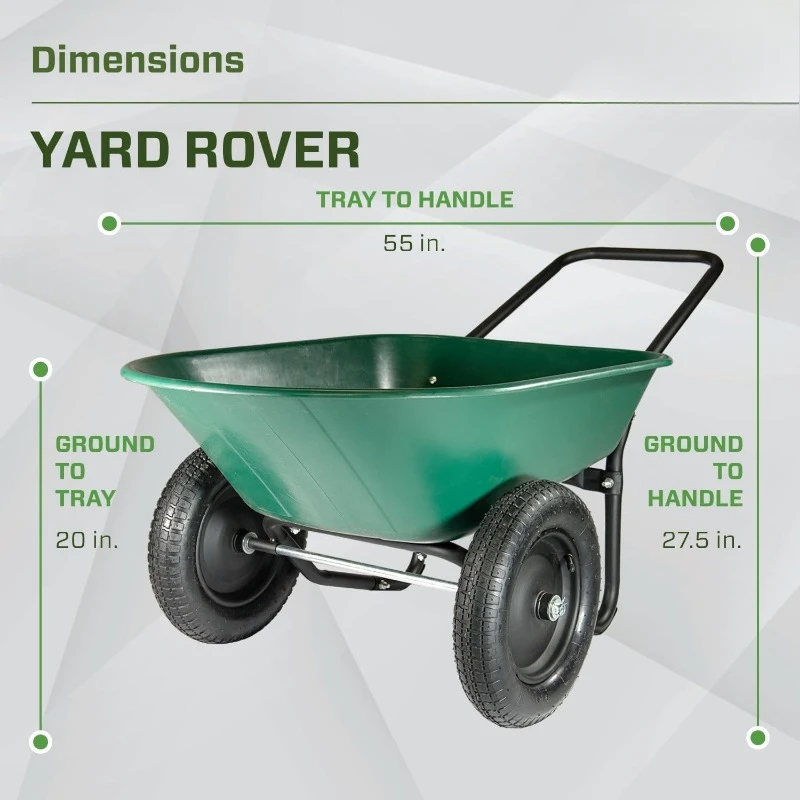 The Original Yard Rover Dual-Wheel Home Garden Wheelbarrow Cart