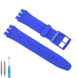 Colorful Transparent Soft Silicone Watch Strap Replacement Bracelet - Unisex - 16mm (Blue)