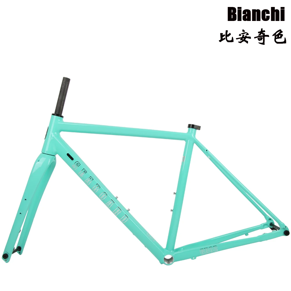 Bicycle Frame Aluminum 700C with Carbon Fork Thru Axle 12x142mm for Road Gravel Off-Road Disc Brake