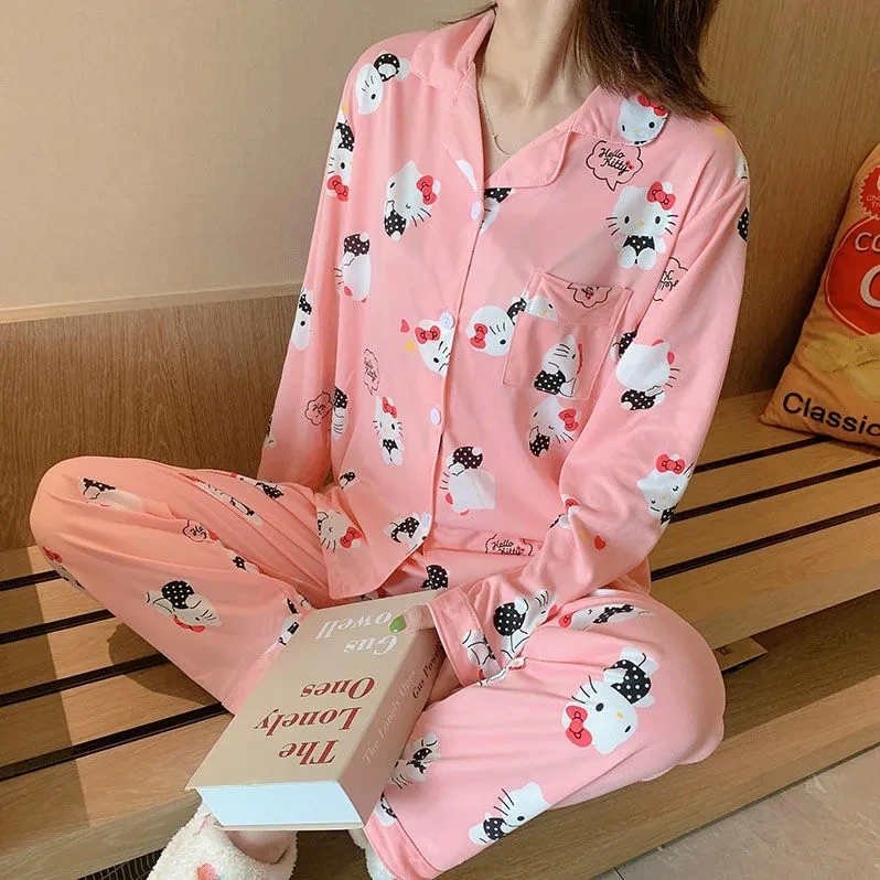 Prestigez Hello Kitty Ensemble de pyjama 2 pièces pour femme, fille ou  tout-petit maman et moi, Rose - Maman, Grand : : Mode