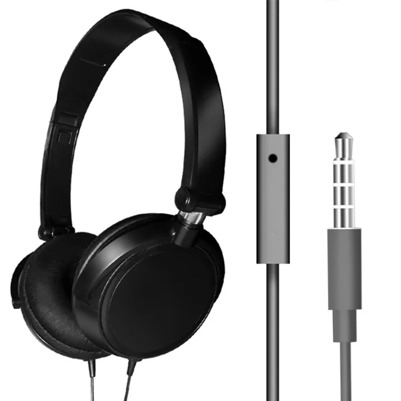 Wired Headphones 3 5mm Bass Stereo Foldable With Microphone Adjustable Headphones Suitable For Pc Mp3 Mobile Headphones