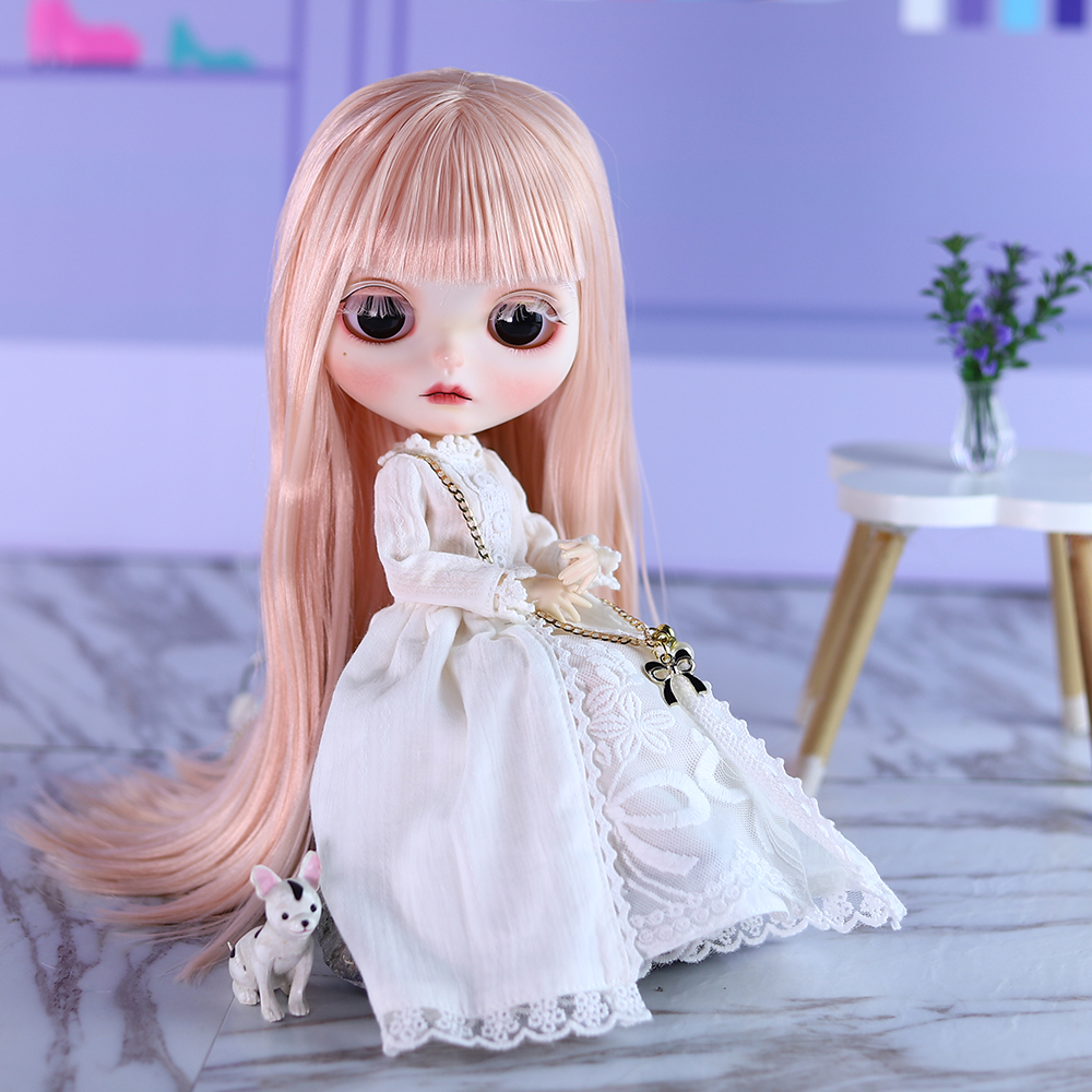 Barbie Extra Doll White Hair Sara – Premium Custom Neo Blythe Doll