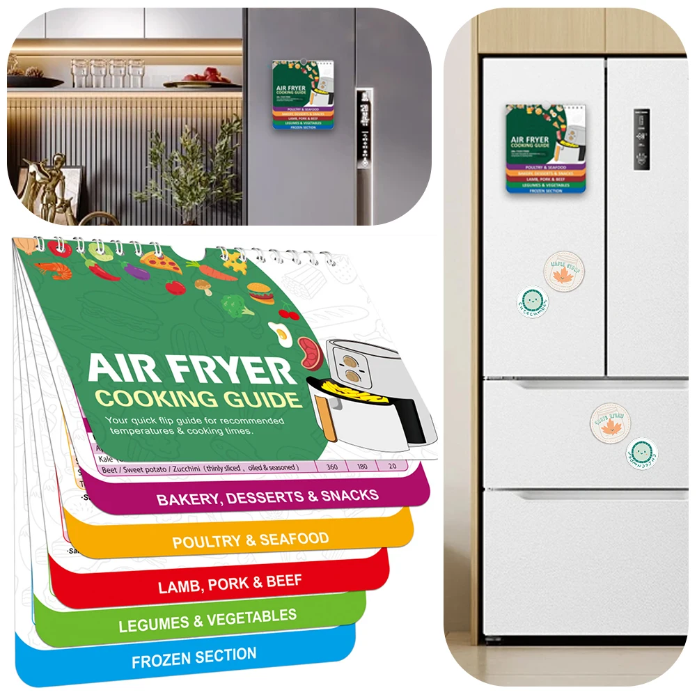 Air fryer magnetic cheat sheet air fryer cooking times chart beginners advanced users