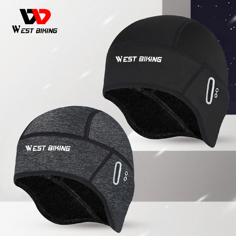 

WEST BIKING Winter Warm Cycling Caps Windproof Fleece Hat Cycling Helmet Liner For Men Bicycle Skiing Beanie Running Hiking Caps