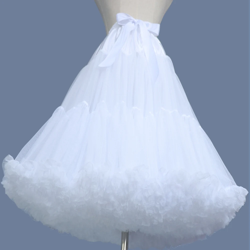 Fashion Puffy Layered Tulle Skirt Fluffy Underskirt Short Petticoat Lolita Cosplay Crinoline Petticoat Dance Prom Dress 65CM