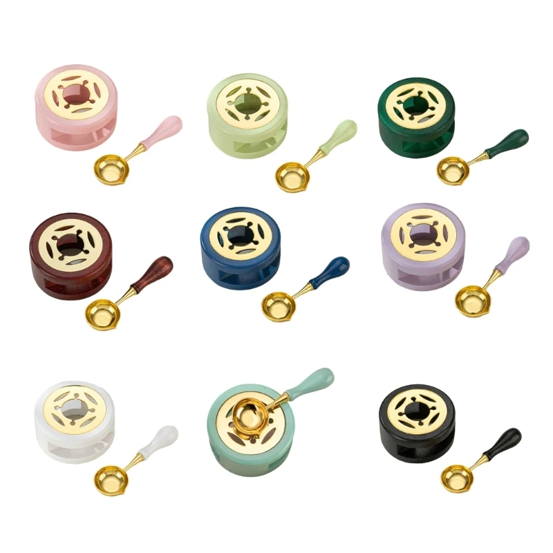 

Wax Seal Warmer Set Wax Seal Melting Furnace Tool with Melting Spoon for Melting Wax Seal Beads Wax