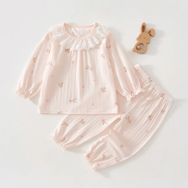 Vêtements d'été pour bébés filles, classe A, 6-12 mois, vêtements climatisés pour nourrissons, ensemble deux pièces, fibre fine d'été 80 1