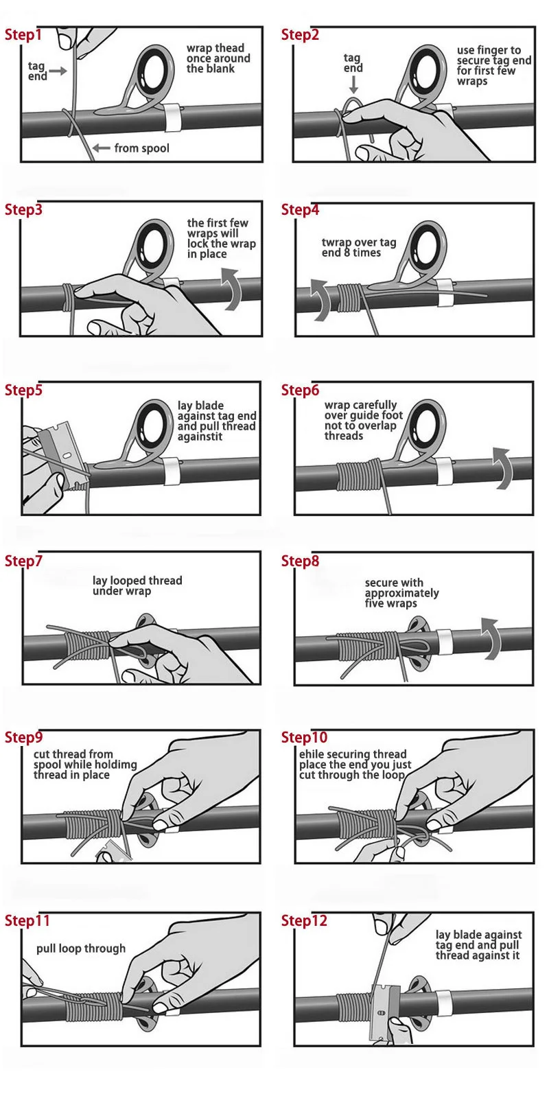 TN20-1 5 Sätze Spinnen leichte Angelrute Führungen Edelstahl Keramik Ringe Rute Reparatur-Kit Spinnen Ersatz zubehör – Detail 7
