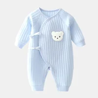 Pure cotton thickened newborn jumpsuit for spring and autumn, suitable for 0-3M 3-9M baby clothes 3