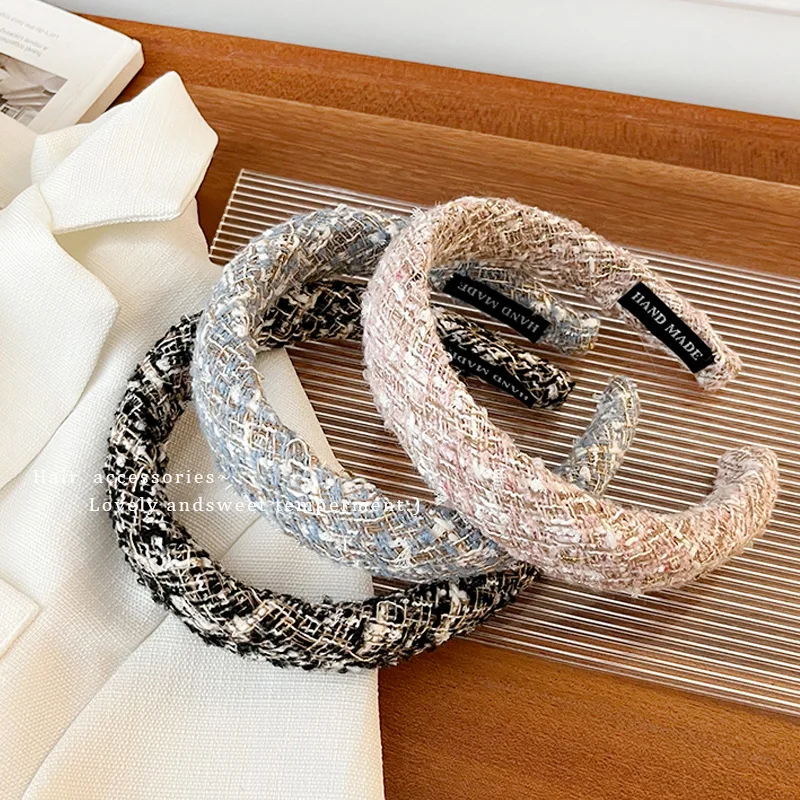 

New Temperament Sponge Headband Women Retro Wide-Brimmed Headwear Makeup and Face Wash Hairband Autumn and Winter Hair Accessori
