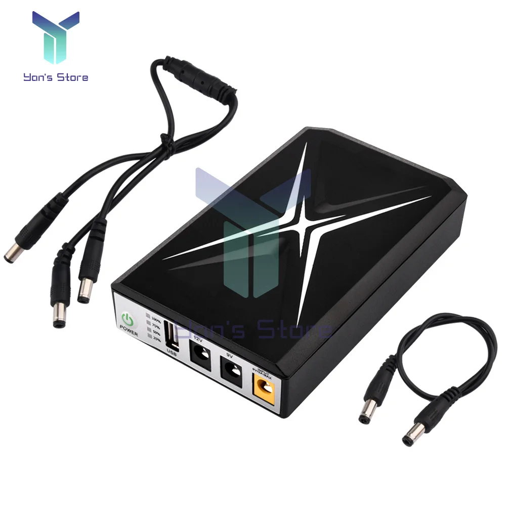 Uninterruptible Power Supply DC UPS Battery Backup 10400mAh 5V 9V 12V 1A Output Mini Portable High-capacity