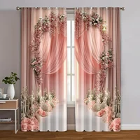 2pcs, Curtains&Drapes 2D print Romantic Gentle Style Fabric (without rod) Decorations For Home Use for Living Room, Bedroom, 1