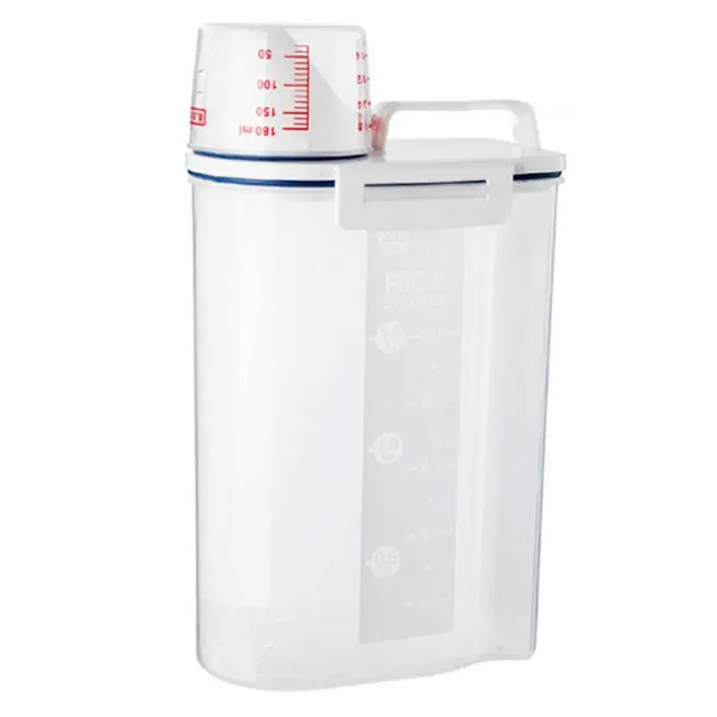 

Kitchen Rice Bucket Rice Container Food Storage Dispenser with Measuring Cup Storage Box Moisture-Proof and Insect-Proof