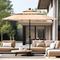 10ft Patio Umbrellas, Outdoor 3 Tier Vented Large Market Table Umbrella with 8 Sturdy Ribs and 1.5" Umbrellla Pole 1