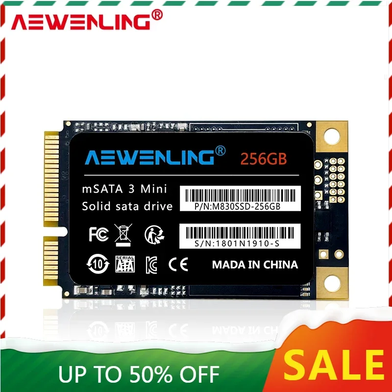 AEWENLING mSATA SSD 128 ГБ 256 ГБ 512 ГБ мини SATA3 64 ГБ 1 Тб HDD для компьютера 3x5 см Внутренний твердотельный жесткий диск для ноутбука hp