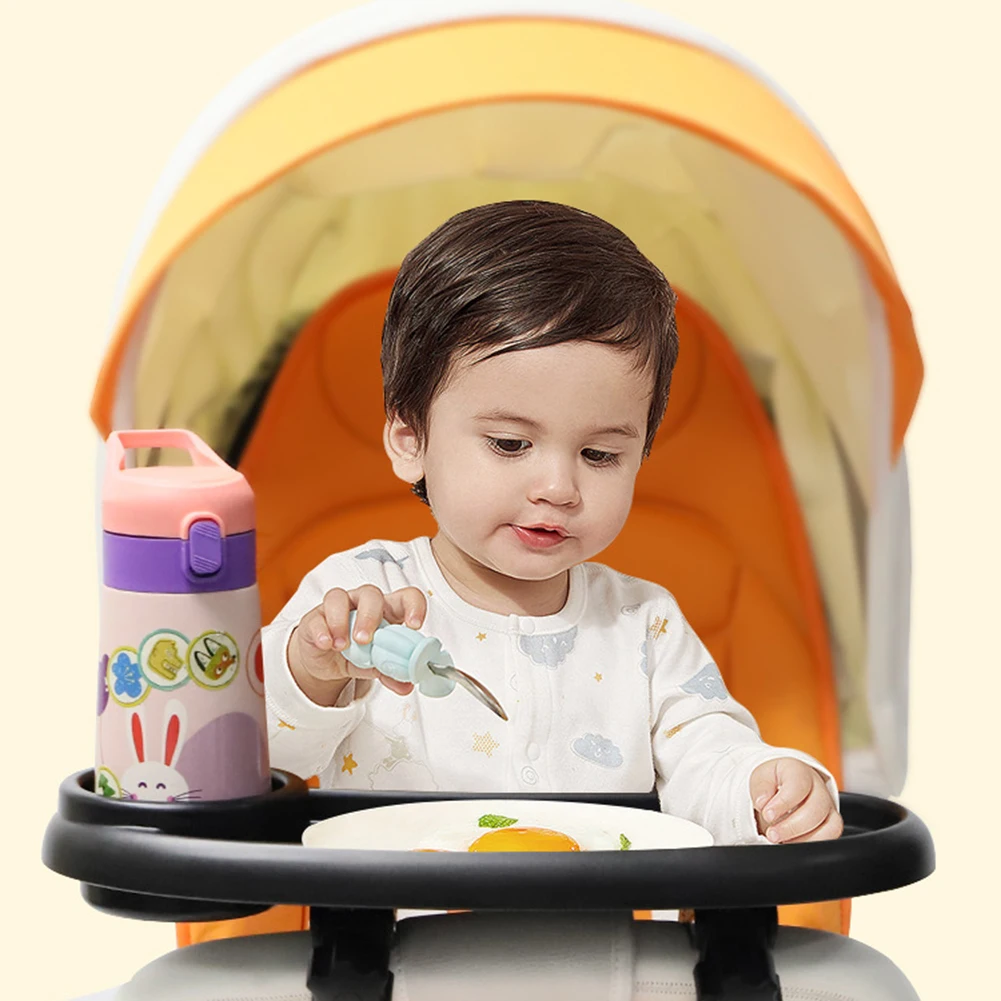 Universal Strollers Dinner Plate With Drink Holder Easy Cleaning Pushchair Snack Tray For Baby Trolleys