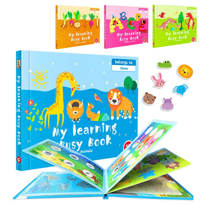 

Busy Books Montessori Paste Quiet Book Baby Educational Activity Busy Board Cognitive Puzzle Toys Animal Digital Sticker Games