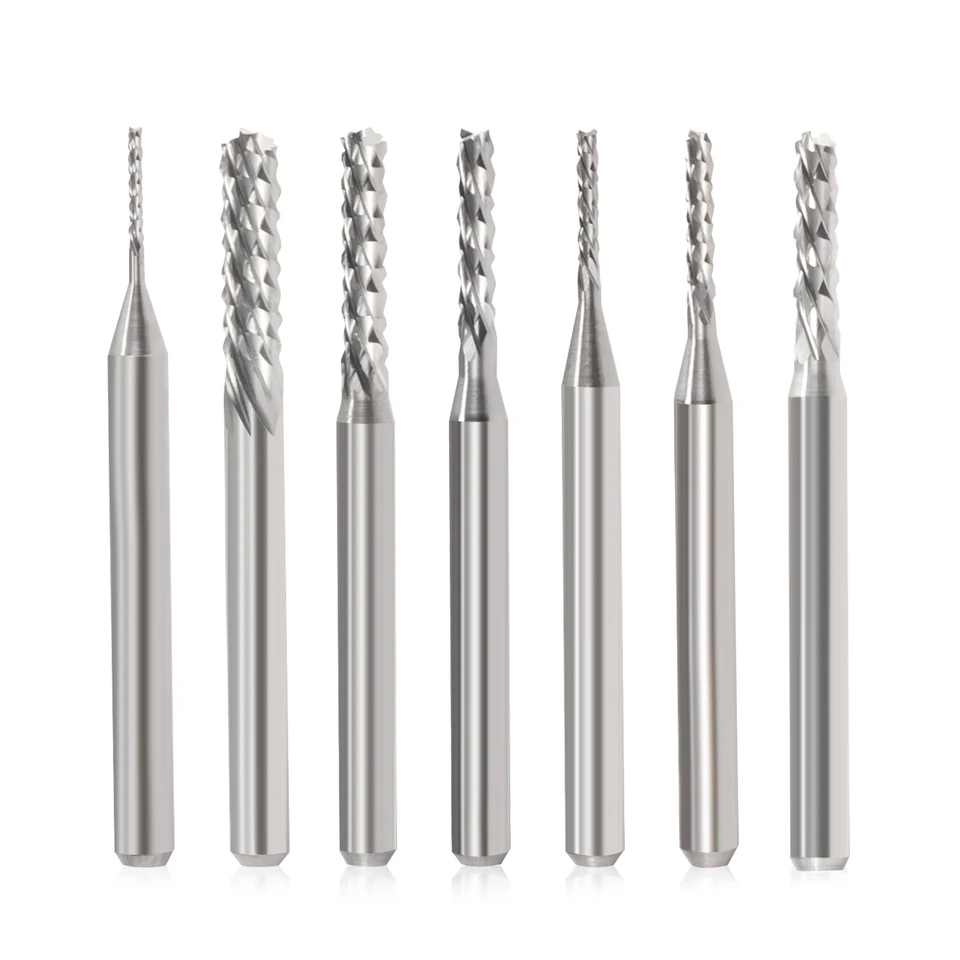 10PCS Titanium Coat Carbide End Mill Engraving Milling Cutter CNC Router Bits For G12282