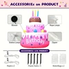 Inflatable Birthday Cake Outdoor Decorations with Candles LED Lighted Blow Up Happy Birthday Party Toys Home Garden Decorations 5