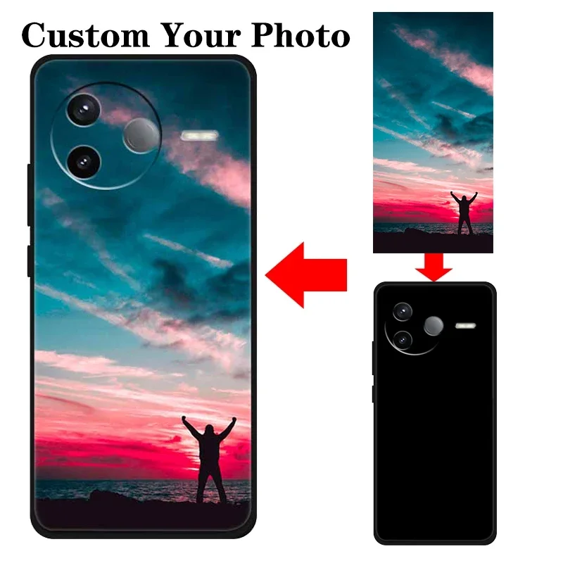 Personalized Soft TPU Protective Phone Case - Customizable Black Back Cover