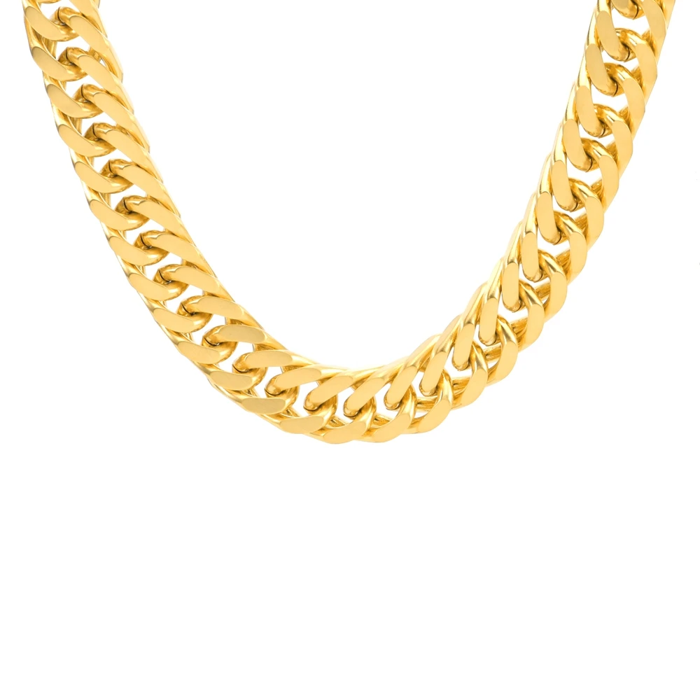 SDA 12MM 16MM Cuban Link Chain Bracelet Waterproof Jewelry Stainless Steel Necklace Trendy Style for Men or Women