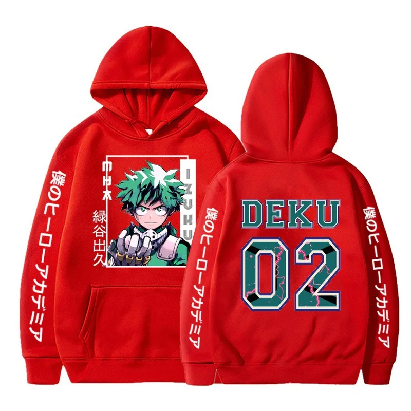 My Hero Academia Anime Hooded Midoriya Izuku Printed Men Women Hoodies Long Sleeve Casual Loose Sweatshirt Harajuku Streetwear 5