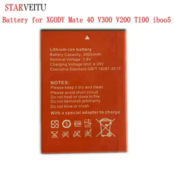 Battery for XGODY Mate 40 V300 Iboo5 V200 T100 Li-ion Batterie Smartphone Accessories