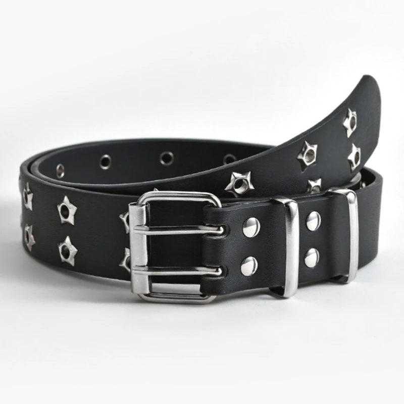 GAOKE Pyramid Fashion Rivet Belt Men&Women's Studded Belt Punk Rock Waist With Pin Buckle Drop Shipping Black Waistbrand mens dress belts Belts