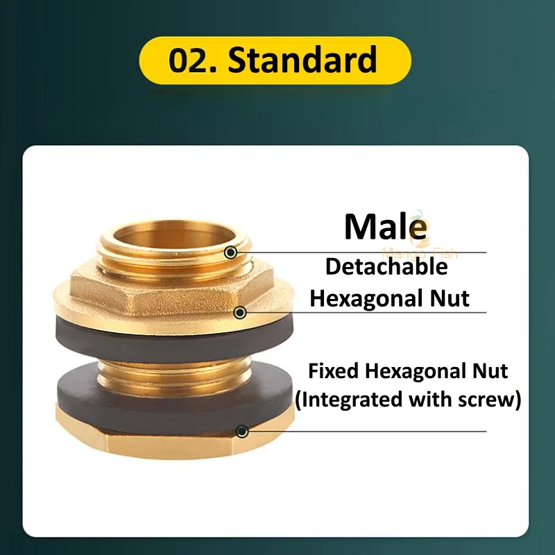 1/2" 1/4" Brass Water Tank Connector Silicone Gasket Copper Pipe Fish Tank Coupling Joint Garden Irrigation Pipe Hose Adapter