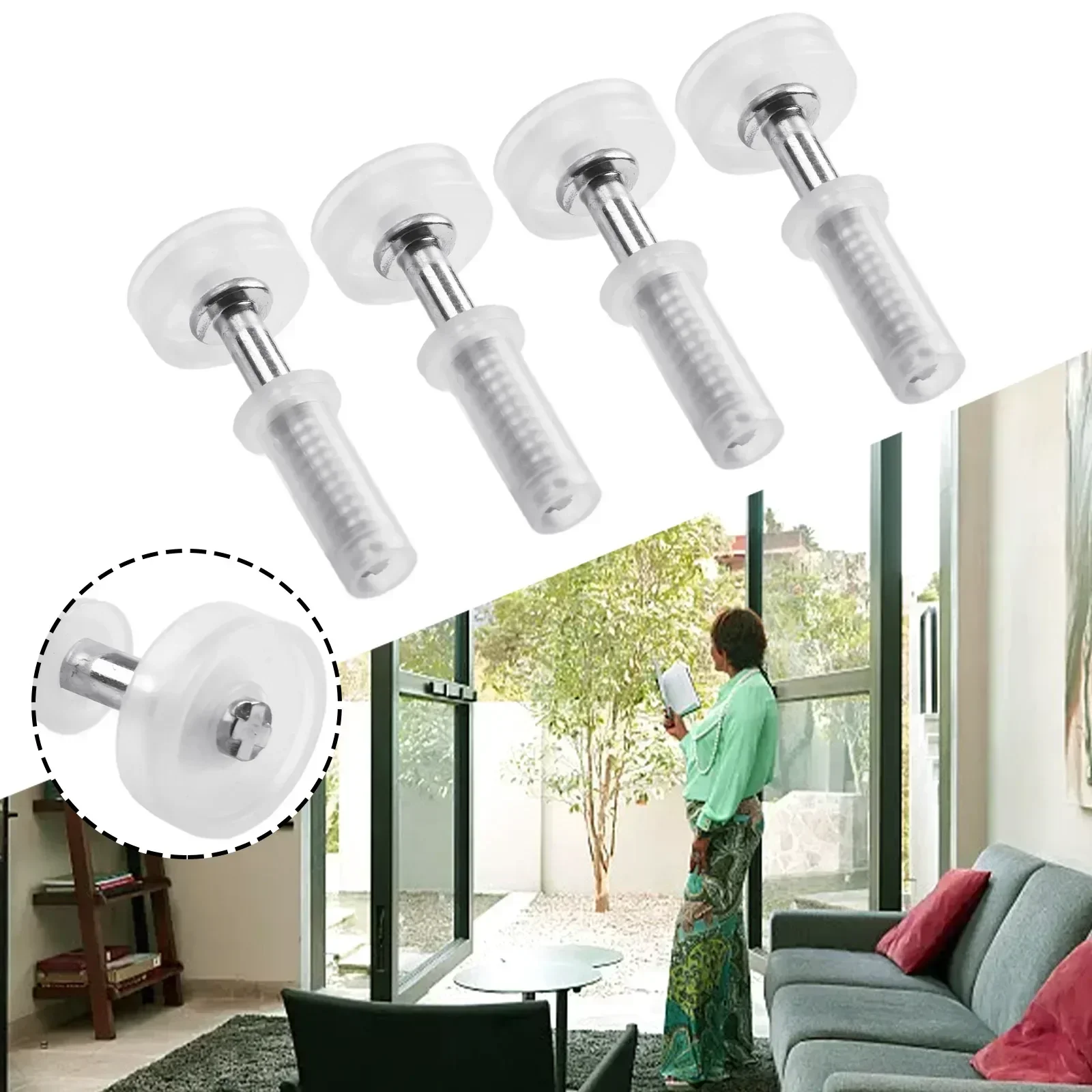 4PCS Bi Fold Door Hardware Hinges Metal Top Pivot Bi Fold Door Hardware Kit Wheel Bifold Cabinet Repair Parts