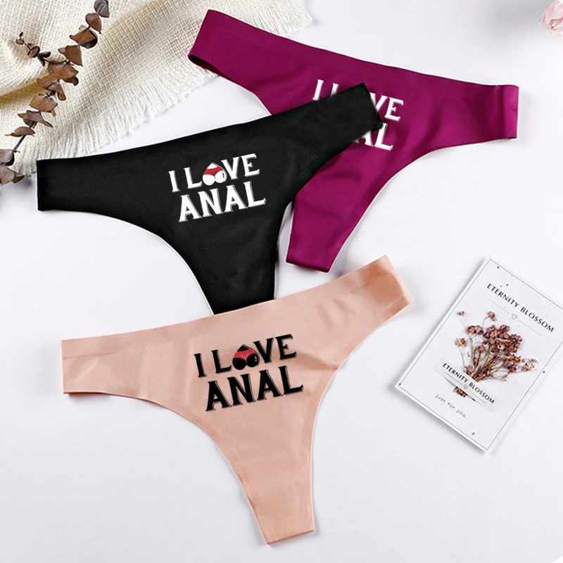 ILOVEANALSexyPantiesforWomenOversizeUnderwearFunnySexyPrintUnderwearLovelySeamless