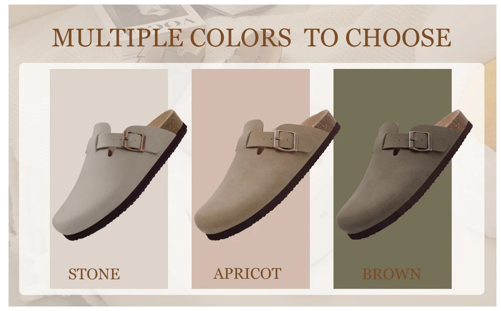 Gacimy Vegan Leather Cork Clogs With Arch Support Unisex Mules_voghion.com