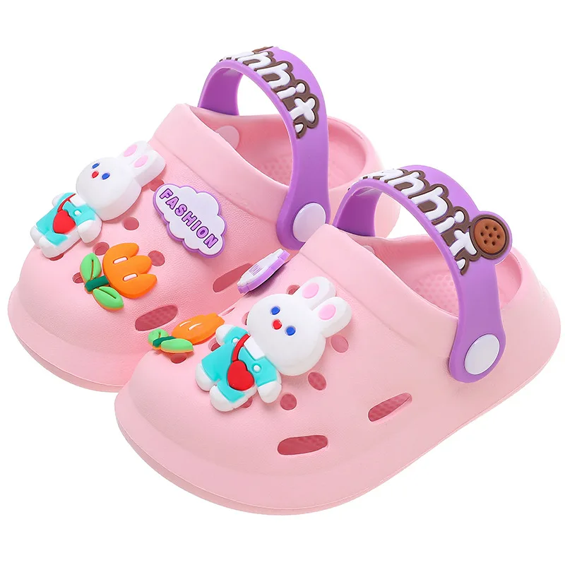 Children's Sandals Boys Girls Summer New Cartoon Beach Non Slip Soft Soled Indoor Garden Shoes Kids Baby Household Slippers