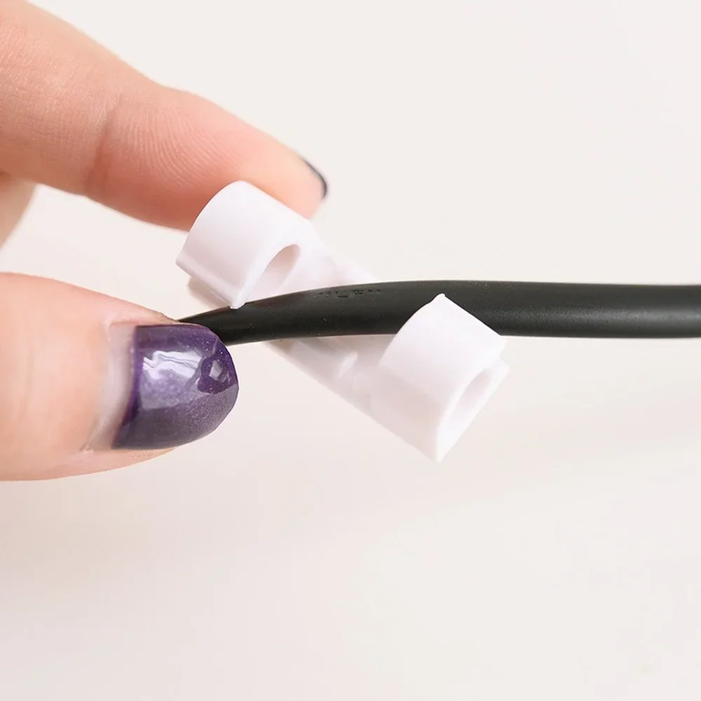 20pcs Usb Organizer Cables Desk Cable Holder Self-adhesive Cable Clip Cord Holder Winder Wire Clips Office Accessories