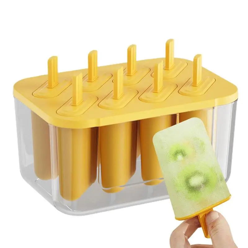 

Ice Cream Popsicle Mold 8 Piece Homemade Reusable Popsicle Molds Large Capacity Ice Storage Box Ice Cube Tray Kitchen Gadgets