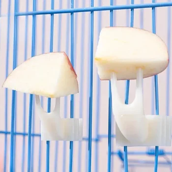 5pcs Durable PP Material Bird Cage Fruit Forks, Parrot Feeding Accessories, Pet Supplies Snack Holder for Birds