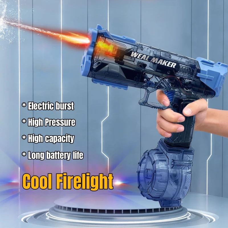 Simulated Flame Kids Electric Water Gun Sensor Lights High Pressure Automatic Watergun Children Summer Outdoor Beach Pool Toys 2