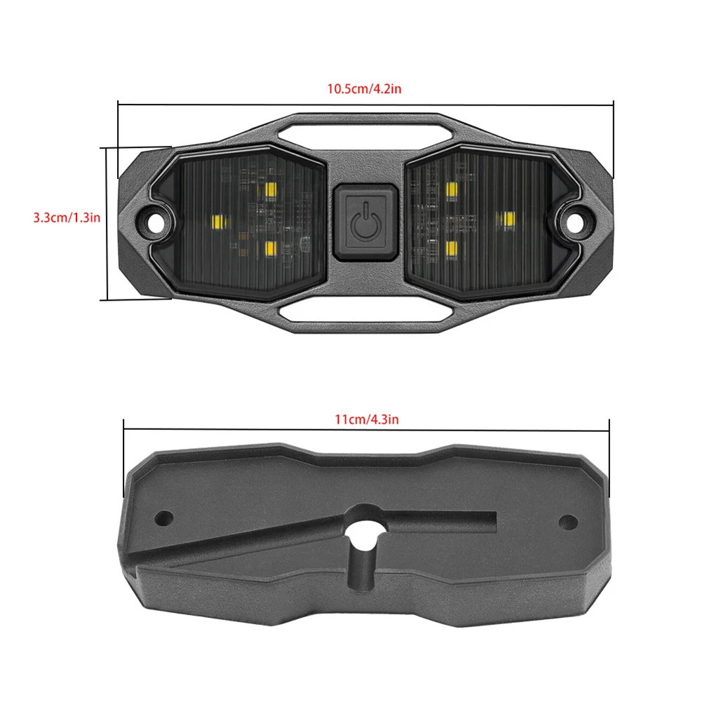 White Roll Bar Mount LED Dome Light Rock Light W/Switch For Polaris RZR UTV 4WD Car Excavator Pickup Wagon UTB Cab ATV SUV Bus
