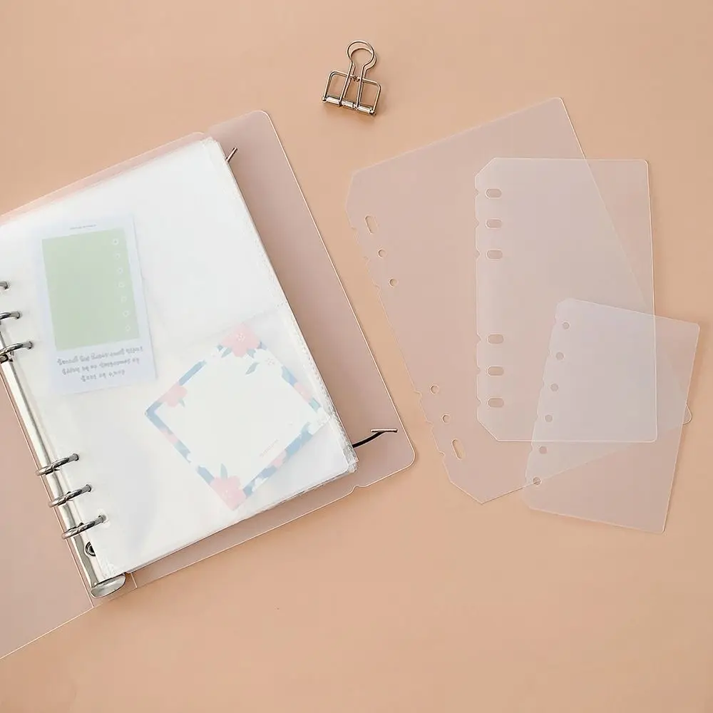 10Pcs A4 A5 A6 A7 노트북 디바이더 무광택 문구 액세서리 내부 종이 분리기 범용 PP 바인더 주최자 배플