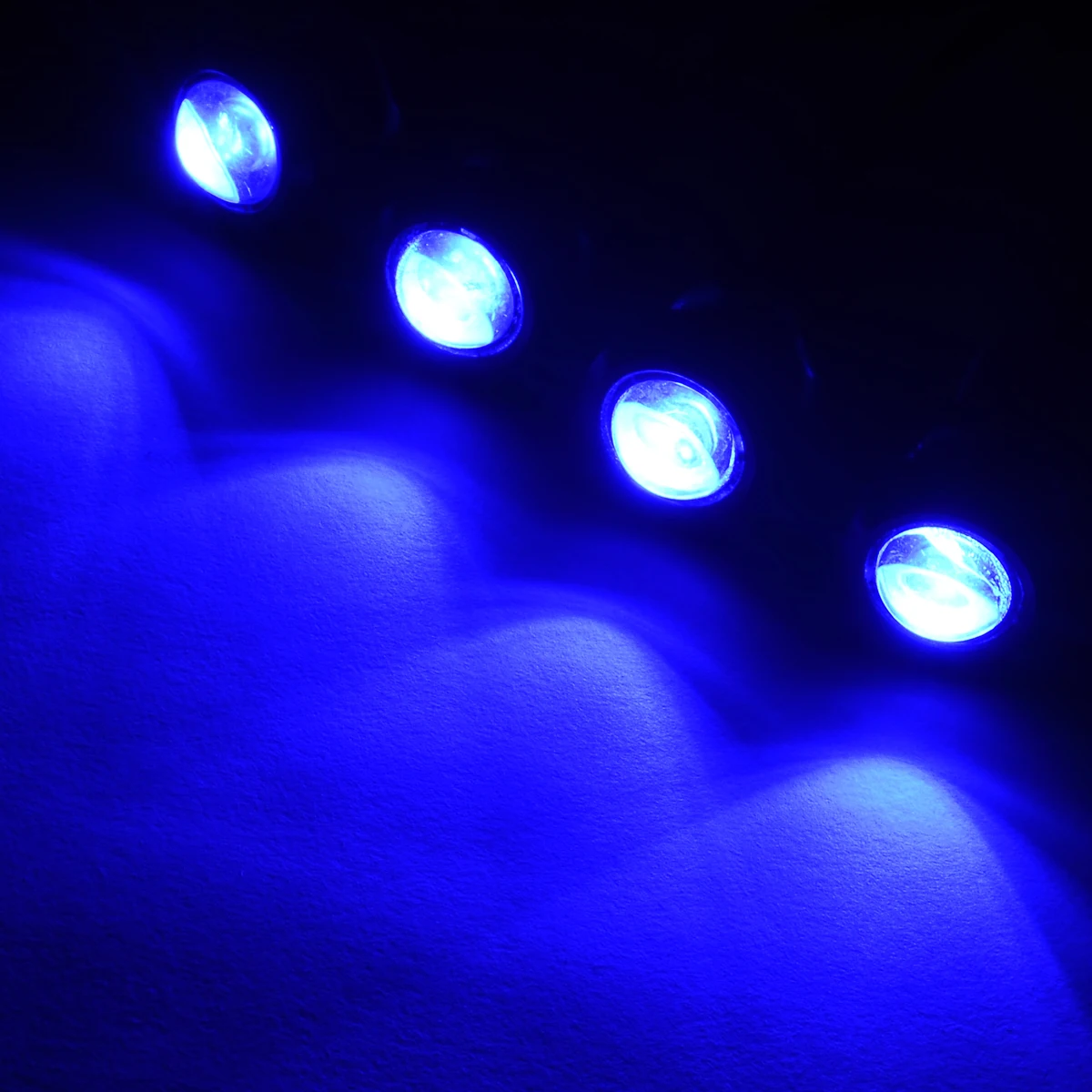 4pcs 12V 10W Blue LED Boat Light Waterproof Outrigger Spreader Transom Under Water Troll Lamp For Marine Underwater Fish