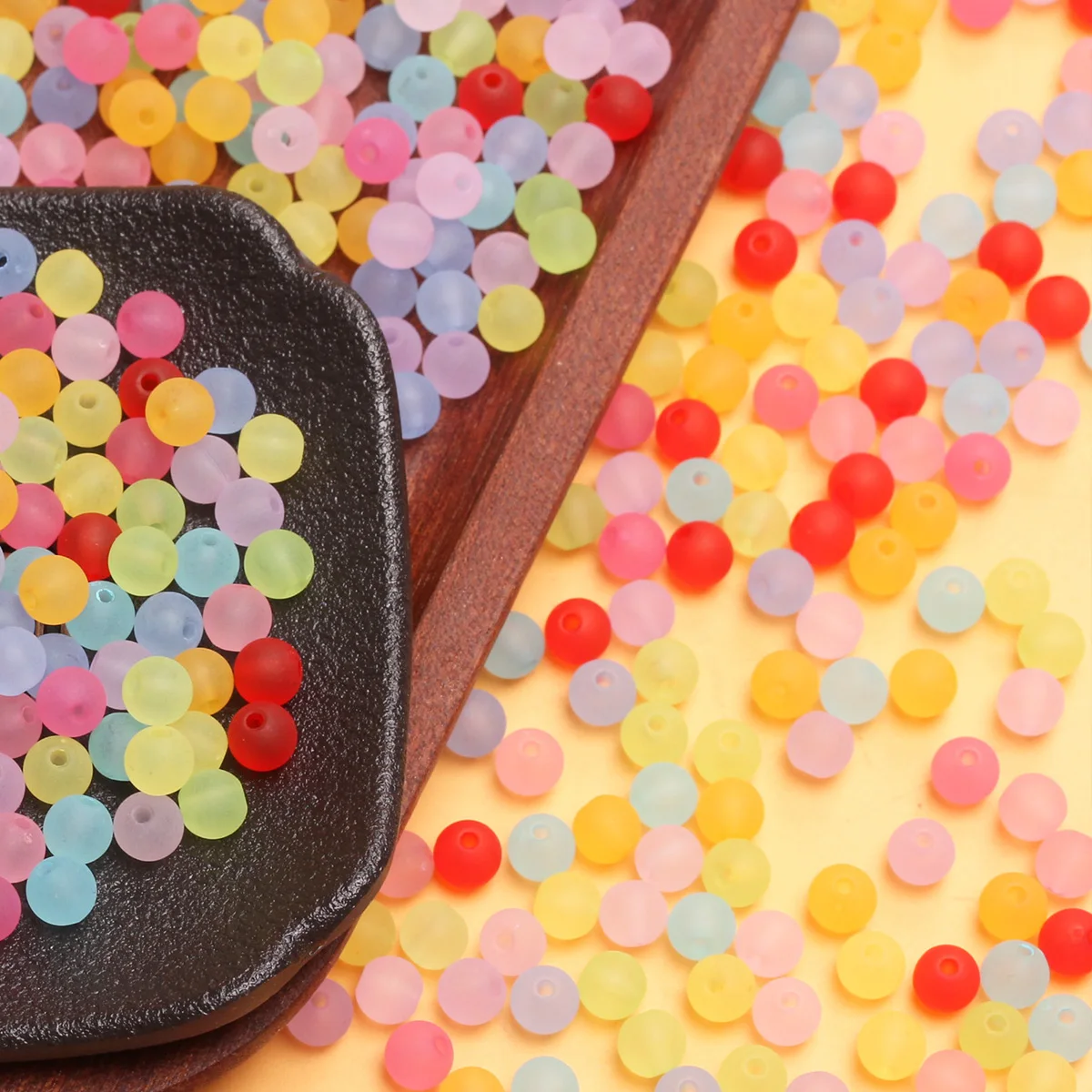 500g/pack 6mm/8mm/10mm Acrylic Round Candy Color Frosting Beads ForDIY Jewelry Making Findings Accessories Crafts