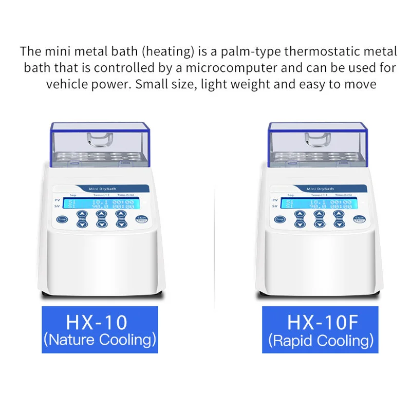 Laboratory Gel Plasma Maker Mini Portable Handheld Thermostatic Dry Bath Incubator Machine Heating Block Rapid Cooling HX-10F