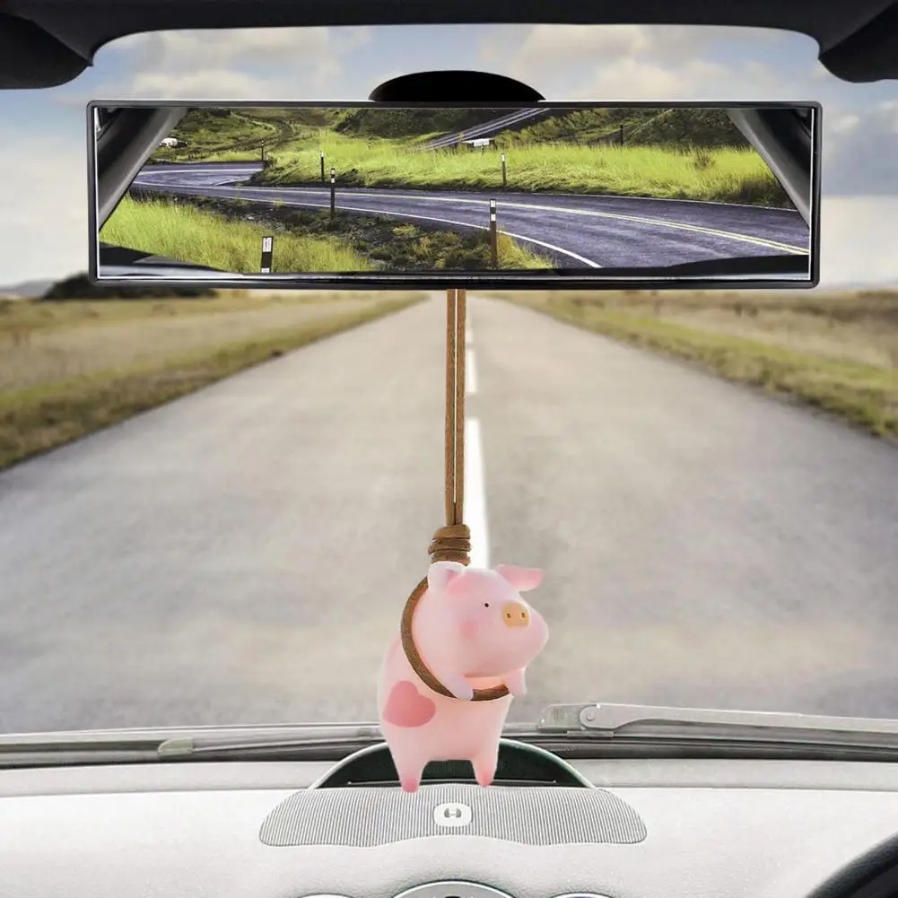 

Fun Driving Accessory Cute Piggy Car Pendant Playful Eye-catching Car Decor 2pcs Cute Pig Rearview Mirror Hanging Pendants for A