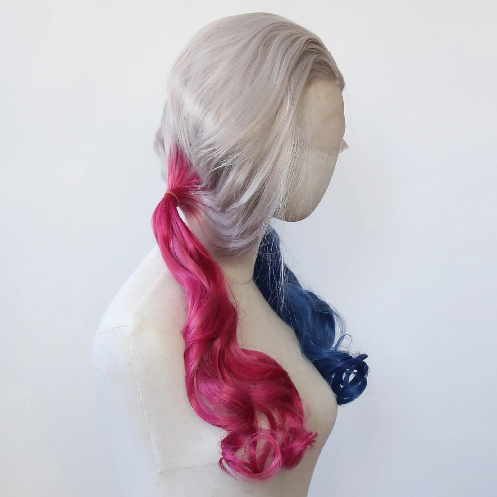 Harley Quinn Synthetic Lace Front Wig Long Straight Harley Quinn