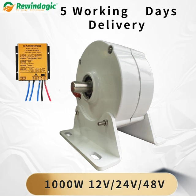 เครื่องกำเนิดแม่เหล็กถาวร1000W กังหันลม12V 24V 48V pmg เครื่องกำเนิดไฟฟ้าพลังน้ำสลับพลังงานฟรี1KW ตั้งแคมป์ 1