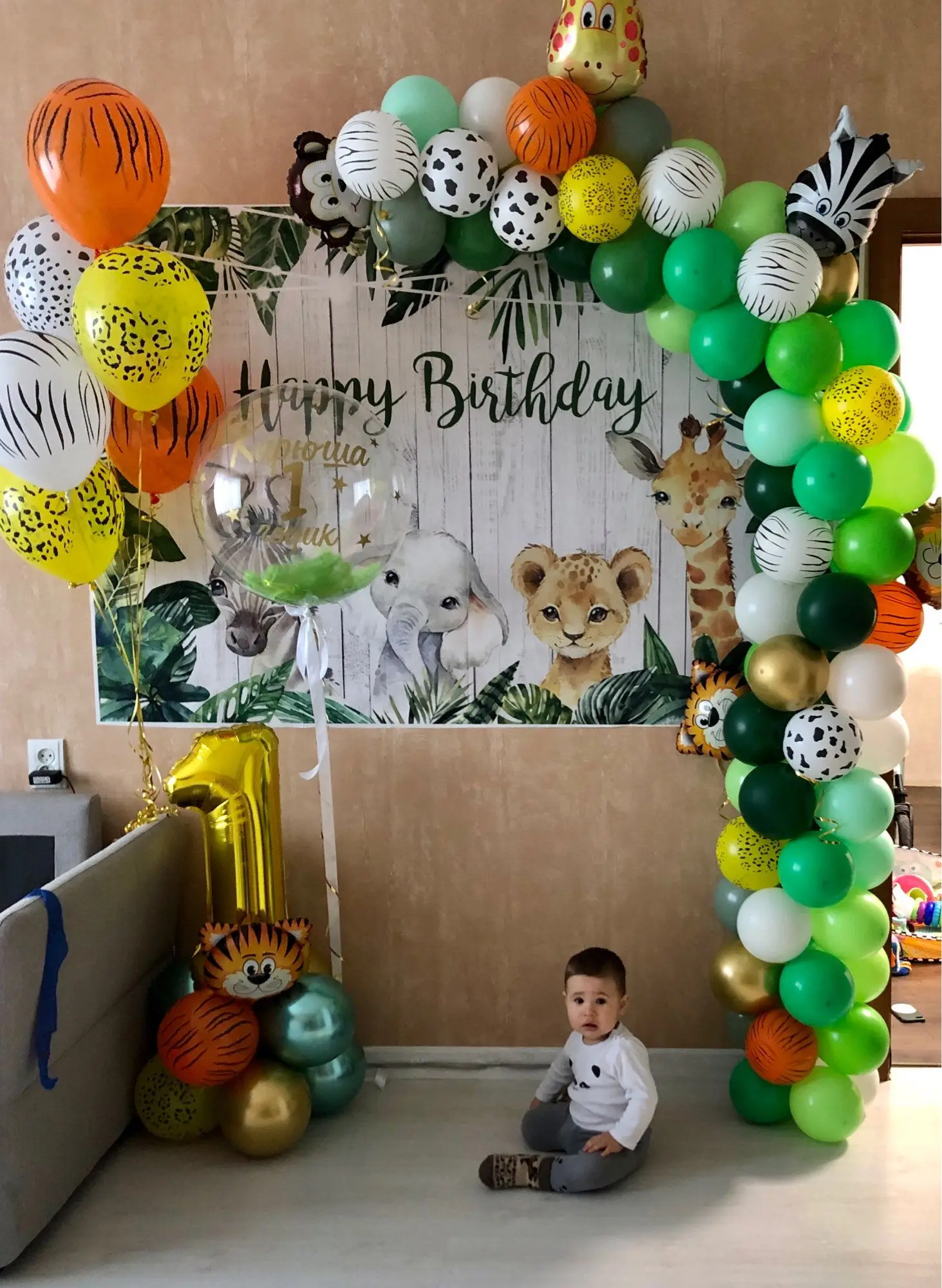 Safari 1st Birthday Backdrop Jungle Tropical Forest Wild One Animal Party Photography Newborn Baby Shower Photo Background Props