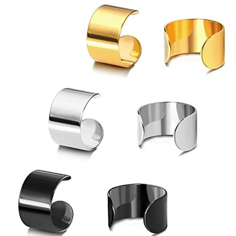 Unisex Stainless Steel Ear Clip Earrings 2pcs