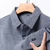 2024 Men's Business Casual Plaid Cotton Linen Short Sleeved Shirt Comfortable Cotton Top 3